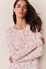 Adeanne Heirloom Print Cotton Cardigan - STERLING DUSK