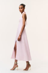 Lovis Linen Halter Maxi Dress - POTPOURRI PINK