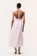 Lovis Linen Halter Maxi Dress - POTPOURRI PINK