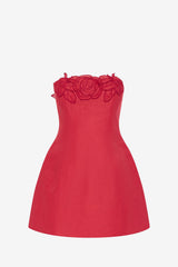 Rosario Linen Bustier Mini Dress - Scarlet