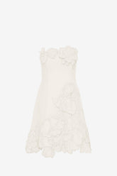 Ayla Appliqué Bustier Mini Dress - Vanilla