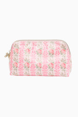 Heirloom Print Medium Travel Pouch - PINK MACAROON