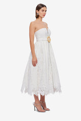 Norine Bustier Midi Dress - Snow