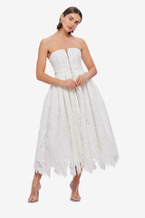 Norine Bustier Midi Dress - Snow