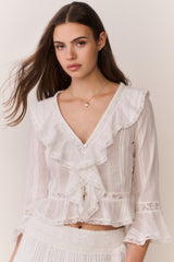 Olenna Cotton Victorian Ruffle Top