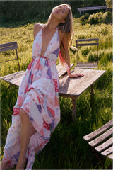 Fancy Patchwork Halter Maxi Dress