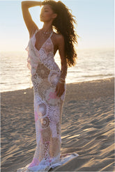Adalita Patchwork Crochet Maxi Dress