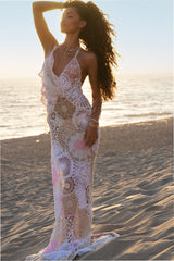 Adalita Patchwork Crochet Maxi Dress