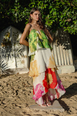 Lilia Tiered Gown in Multi Floral