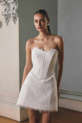 Clarisse Tulip Mini Dress in White