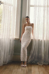 Silvana Column Gown in Cream