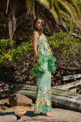 Jamie Tiered Maxi Dress in Green Floral