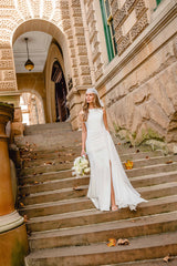Amelina Sash Gown in White