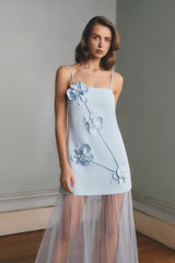Reina Applique Gown in Sky Blue