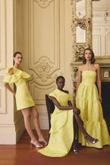 Luella Asymmetrical Gown in Yellow