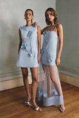 Reina Applique Mini Dress Dress Sky Blue