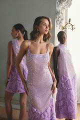Cerise Embellished Gown in Purple