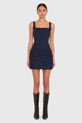 Annabella Dress in Manchester Pinstripe