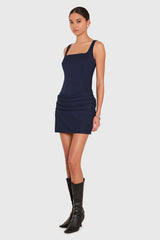 Annabella Dress in Manchester Pinstripe