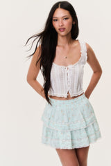 Ditsy Floral Ruffle Mini Skirt