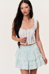 Ditsy Floral Ruffle Mini Skirt