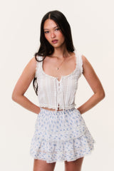 Indigo Cloud Ruffle Mini Skirt