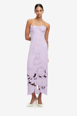 Rayna Appliqué Bustier Maxi Dress - Lilac