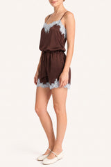 Audrie Silk Romper