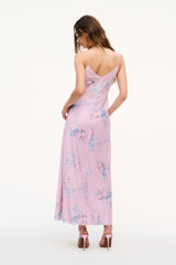 Serita Buffed Rose Satin Maxi Dress