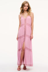Slovenia Chiffon Lace Maxi Dress
