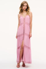 Slovenia Chiffon Lace Maxi Dress