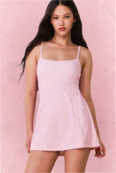Vivianna Gingham Print Active Dress