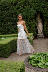 Oleander Strapless Maxi Dress In White