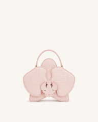 Flora Orchid Shaped Top Handle Bag - Pink Croc