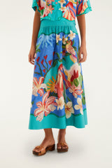 Multicolor Garden Of Life Pockets Midi Skirt