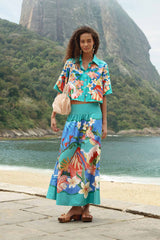 Multicolor Garden Of Life Pockets Midi Skirt