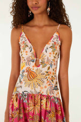 Multicolor Ligia Floral Mix Maxi Dress