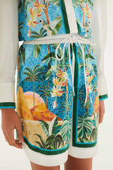 Multicolor Rio Mosaic Drawstring Pockets Shorts