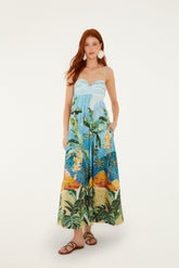 Multicolor Rio Mosaic Sweetheart Neck Maxi Dress