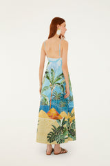 Multicolor Rio Mosaic Sweetheart Neck Maxi Dress
