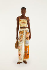 Multicolor Rio Souvenir Scarves Rope Detail Pants