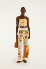 Multicolor Rio Souvenir Scarves Rope Detail Pants