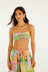 Multicolor Spring Affair Beaded Crop Top