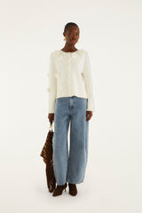 Off-White 3d Flower Buttoned Knit Cardigan