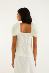 Off-White 3d Flowers Puff Sleeve Blouse