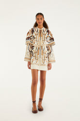 Off-White Equestrian Scarf Cape Mini Dress