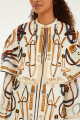 Off-White Equestrian Scarf Cape Mini Dress