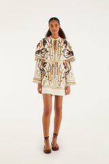 Off-White Equestrian Scarf Cape Mini Dress