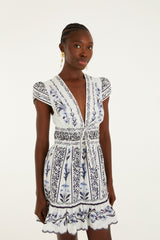 Off-White Flowers Arch Ruffled Mini Dress