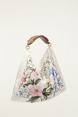 Off-White Flowers Satin Small Scarf Bag
